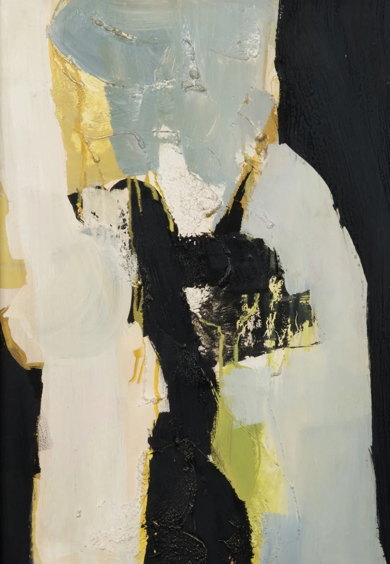 ‘Abstract’ by Hans Osswald (Swedish 1919-1983) oil on panel signed - circa 1960s 63 x 43 cm AU $720 inquire here