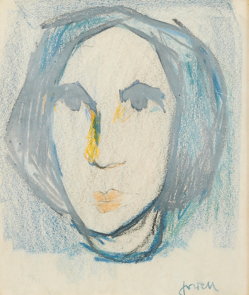 'Portrait of a Woman’ by Ivan Jordell (Swedish 1901-1965) pastel on paper circa 1950s - signed 27 x 23 cm AU $225 inquire here