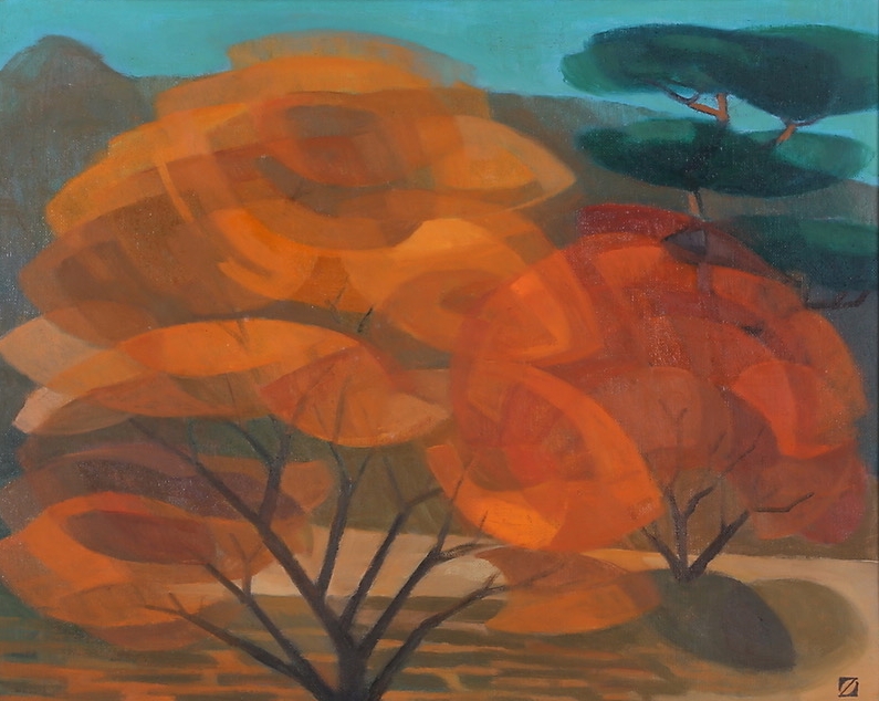 'Landscape' by Undertemined Artist (20th century, Swedish) oil on canvas circa 1960s 32 x 40 cm canvas size AU $XXX inquire here