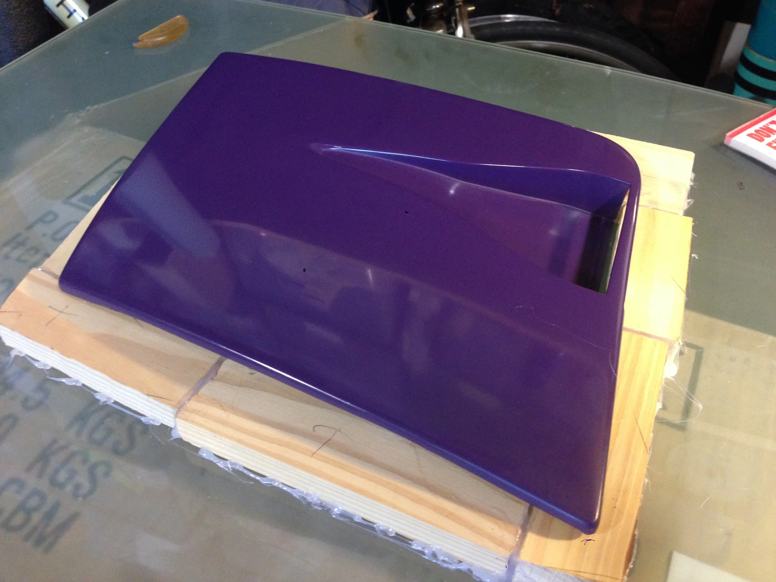  Mold release applied and mold starting to take shape. 