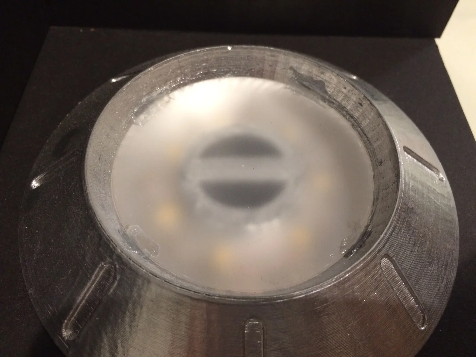  LEDs in place and under their diffusion material 