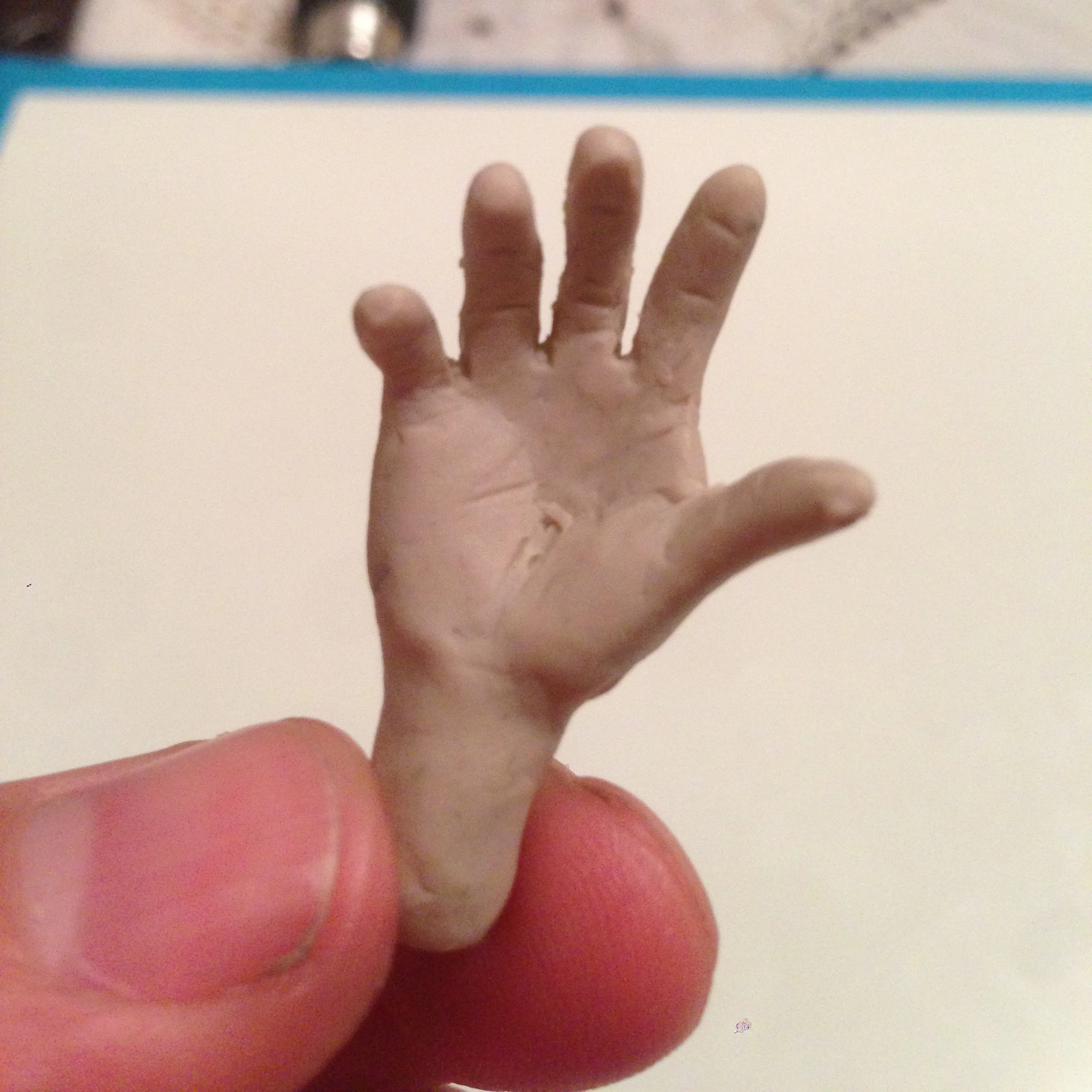  The first thing I sculpted. A tiny hand. 
