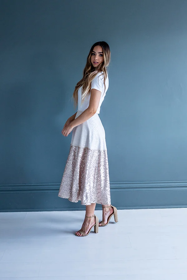 Colorblock Midi Skirt — Bree Lena