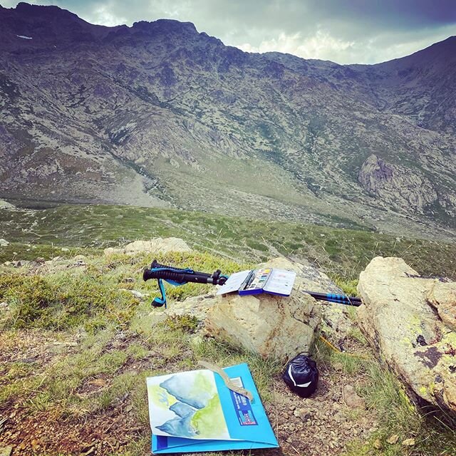 A beautiful day for painting at high altitudes! #dakiniland #watercolor #outside #hikeup #solitude #peaceandquiet