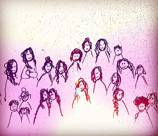 Grateful for all the amazing women in my life ... (men too! But this sketch is just women!) love 💕 you!! #sisterhood #bettertogether #love #gratitude #sketchingforinnercalm #shen