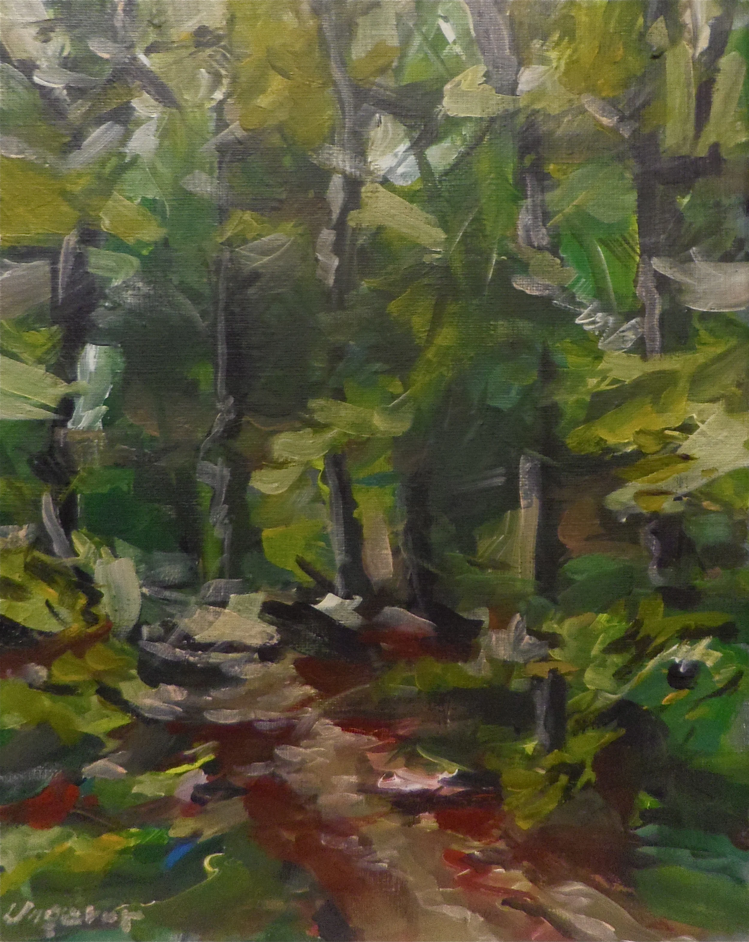 Waldweg  Acryl/Leinwand  30x24 cm