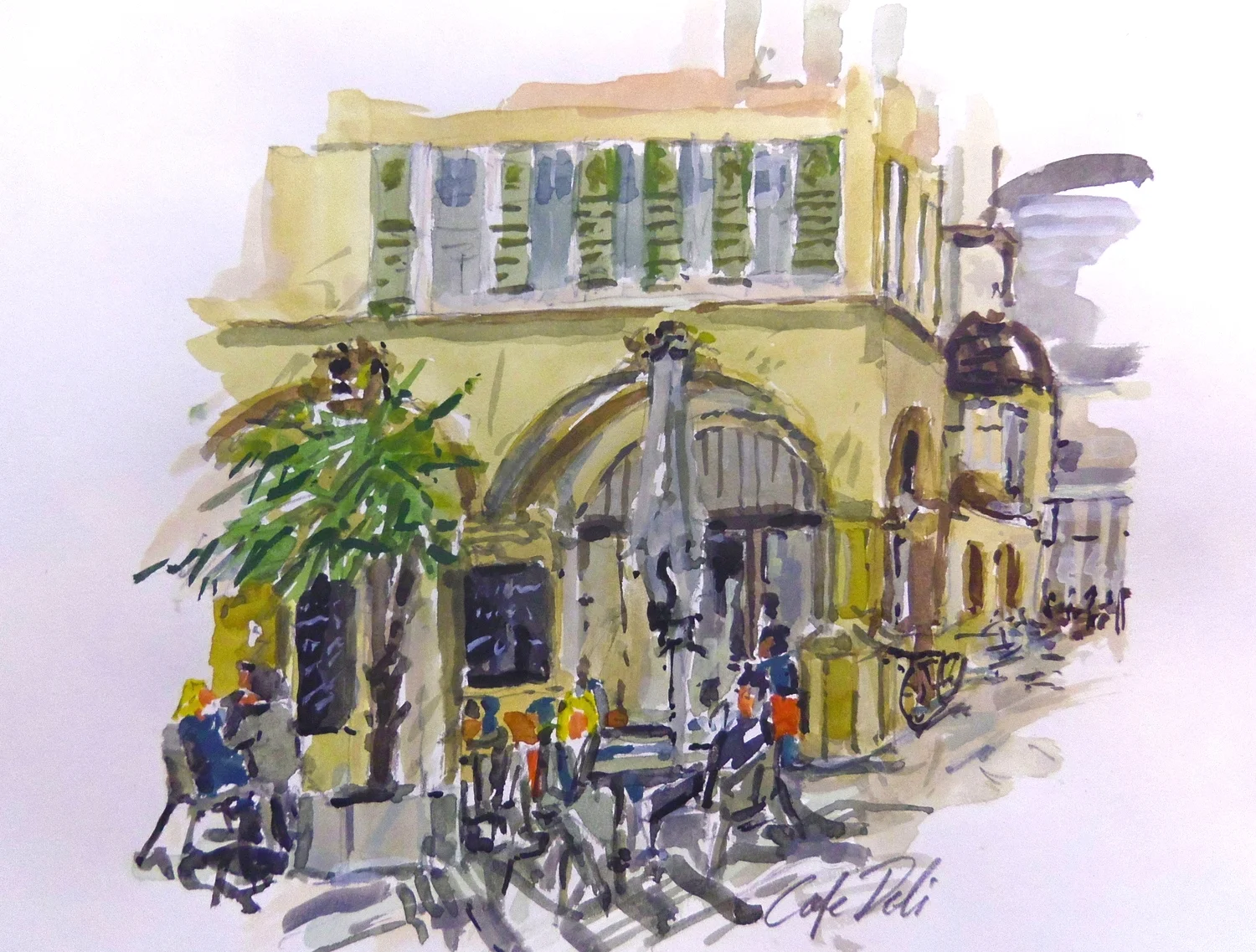 Cafe Deli Stuttgart  Aquarell  24x27 cm