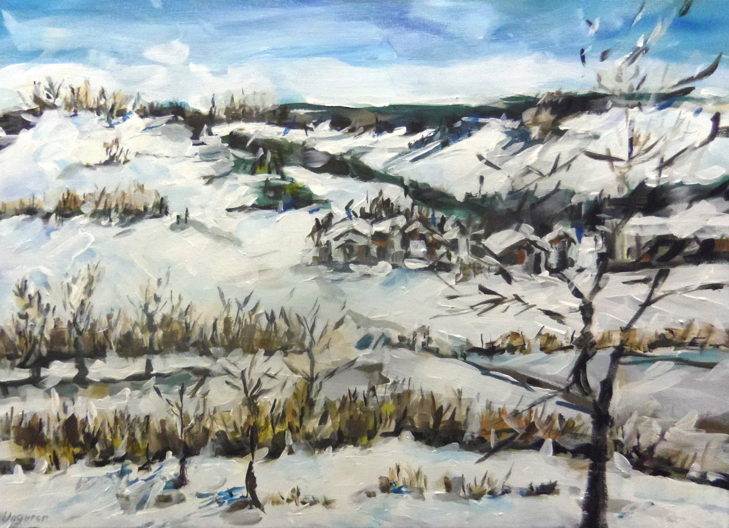 Wintertag auf der Alb  Acryl/Leinwand  50x70 cm 