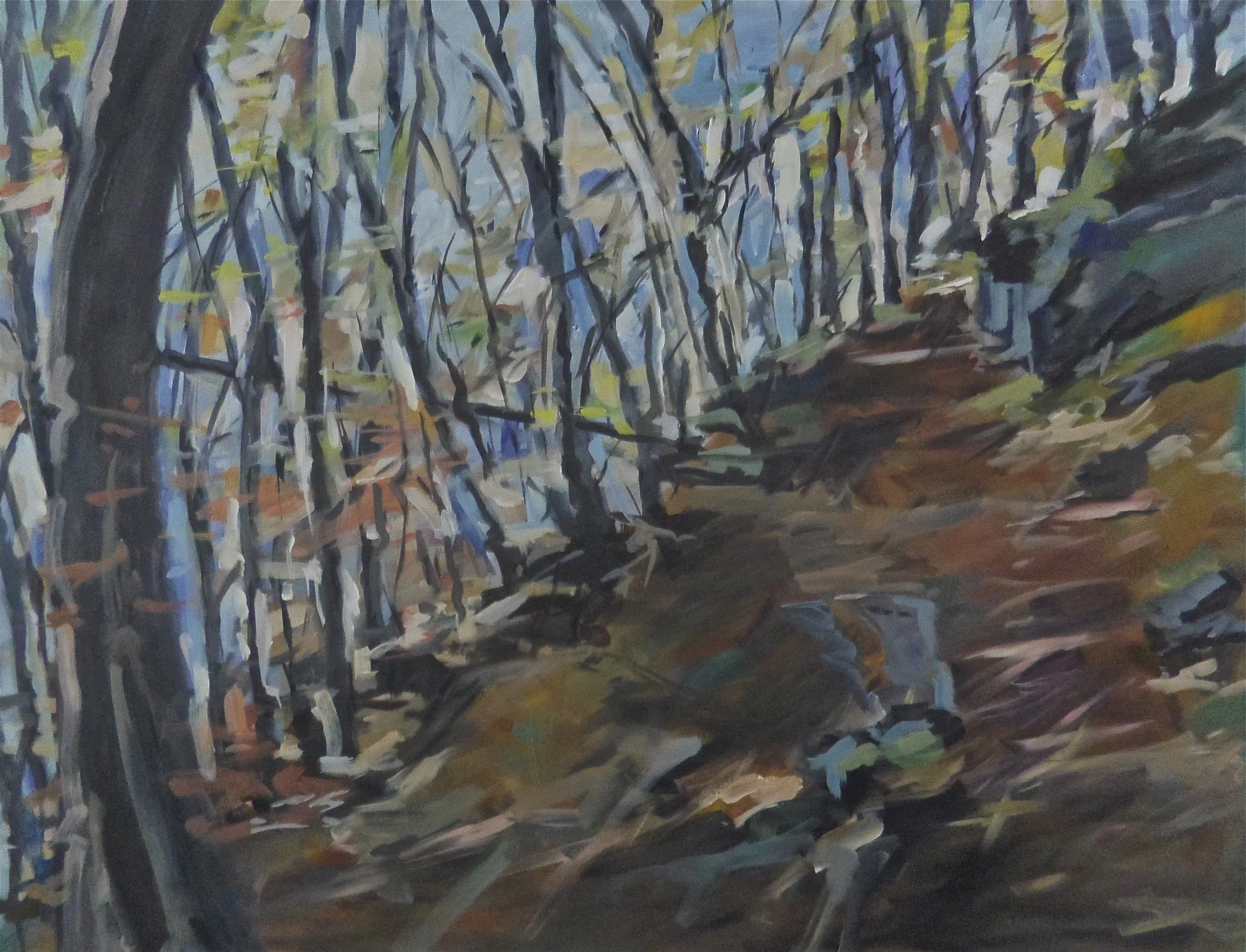 Waldweg im Winter Acryl/Leinwand 100x130 cm