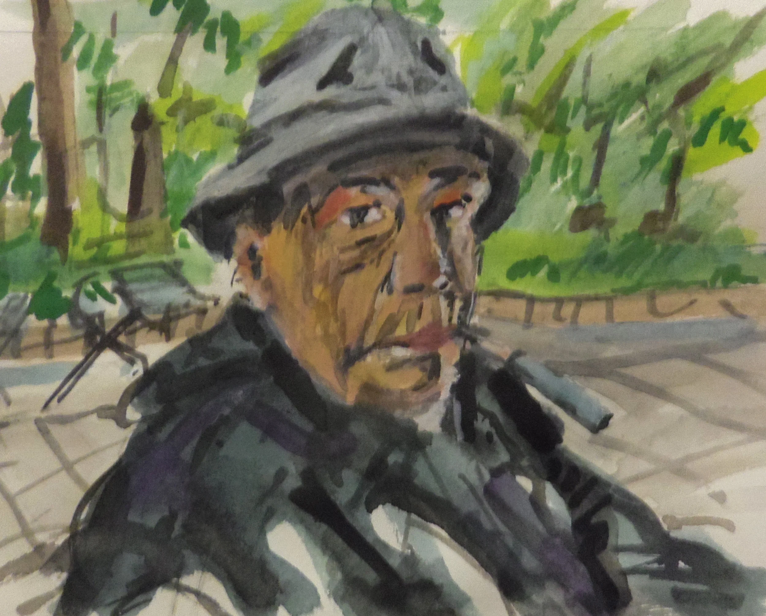 Portrait vonJürgen Leippert zum 70. Geburtstag  Aqarell