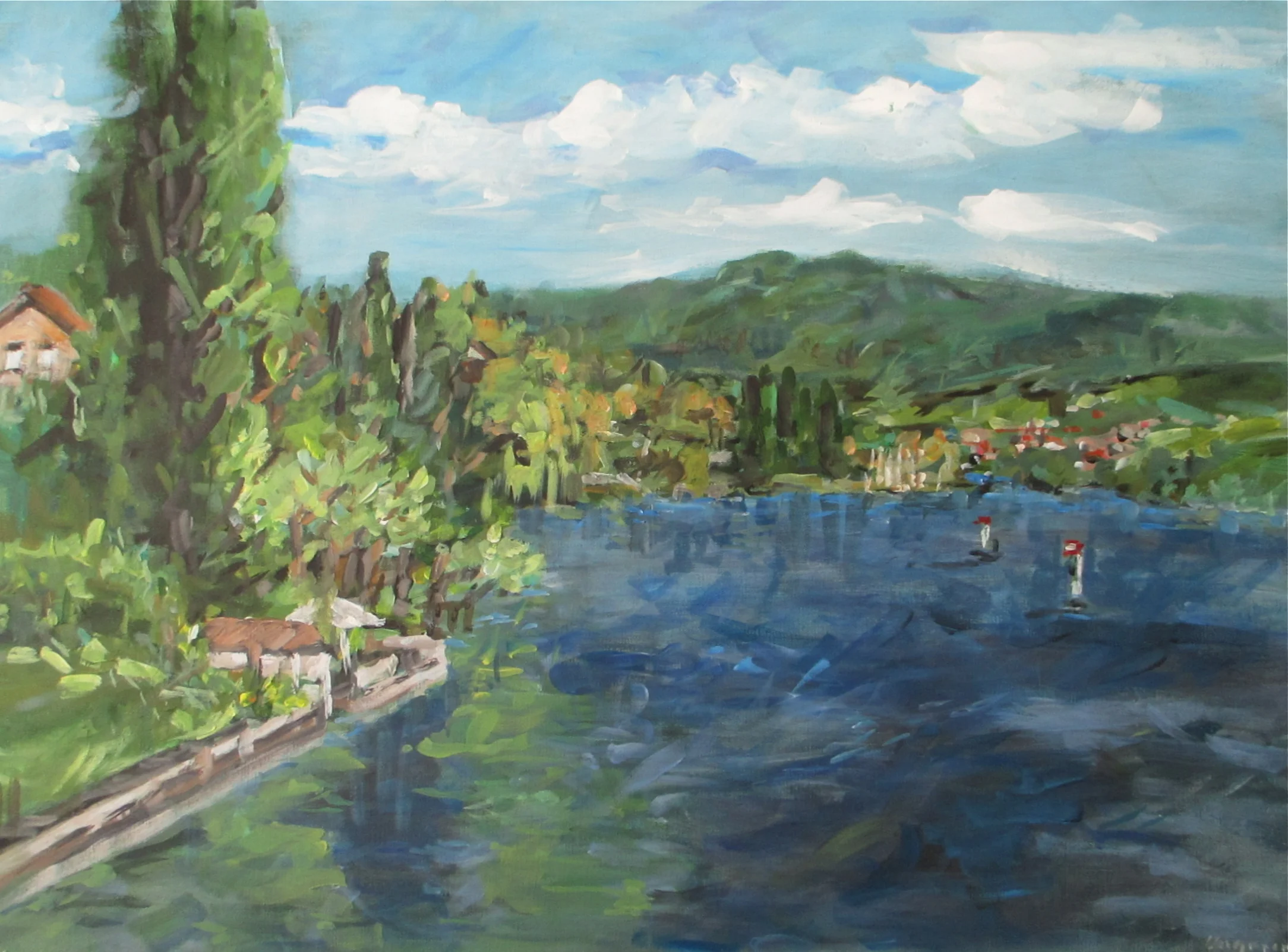 Der Untersee bei Fischer Dietrich  Acryl/Leinwand  60x80 cm