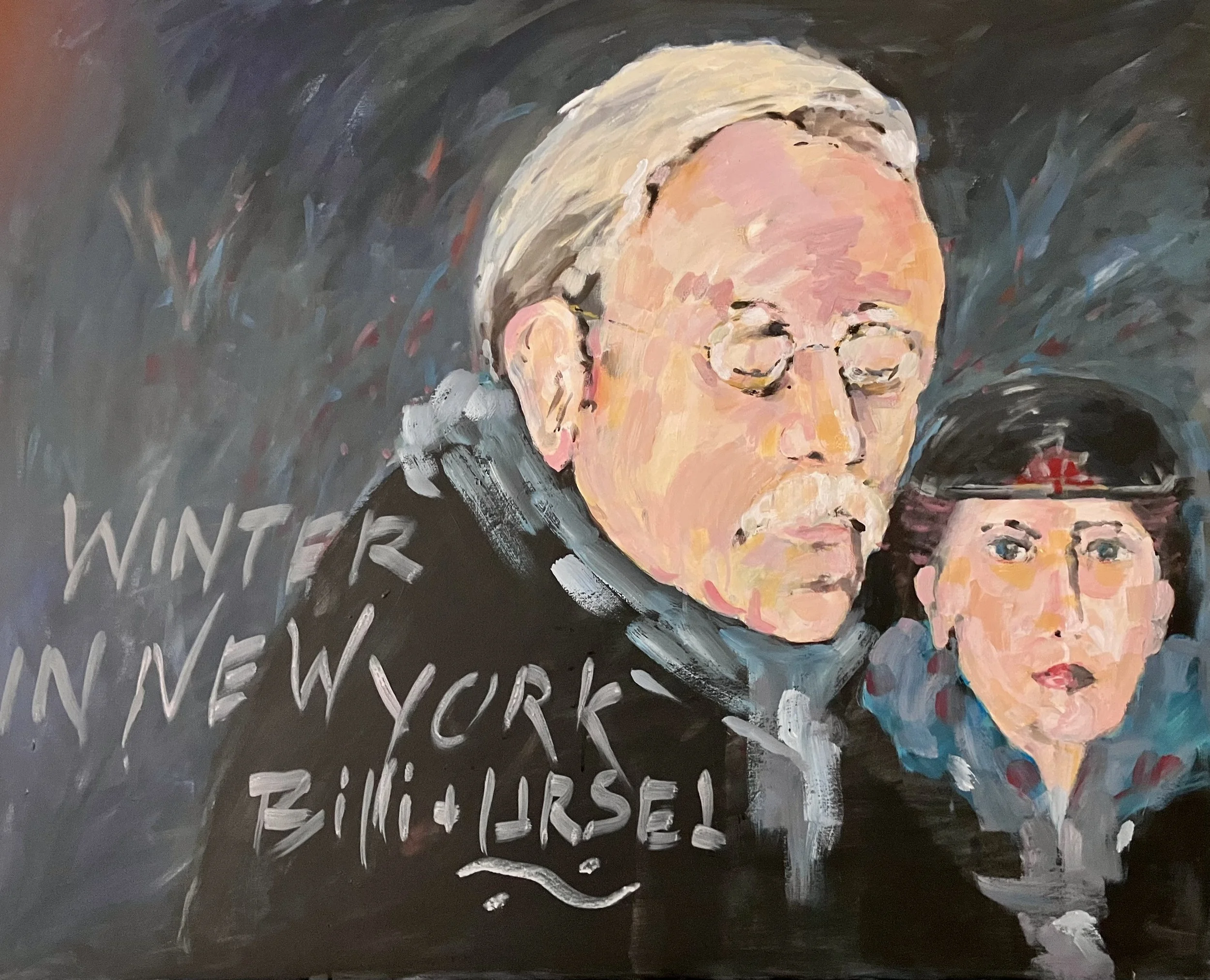 Ursel und Billi - Winter in New York  Acryl/Leinwand  80x100 cm