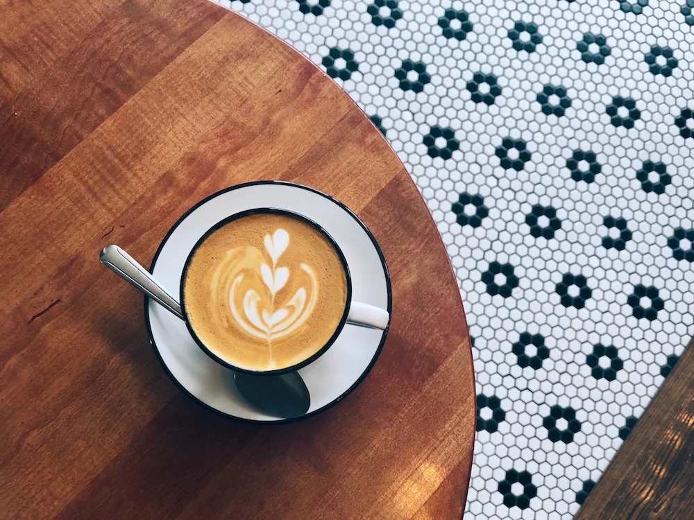 Nothing to do with this post! Just a nice cup of coffee at my latest client's bakery.