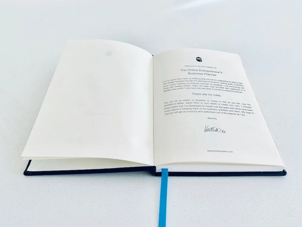 The 2019 Online Entrepreneur’s Business Planner・Kerstin Martin Squarespace Studio