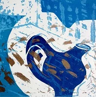 Jacki Baxter Blue_Gold_Jug 30 x 30cms etched lino Small.jpg