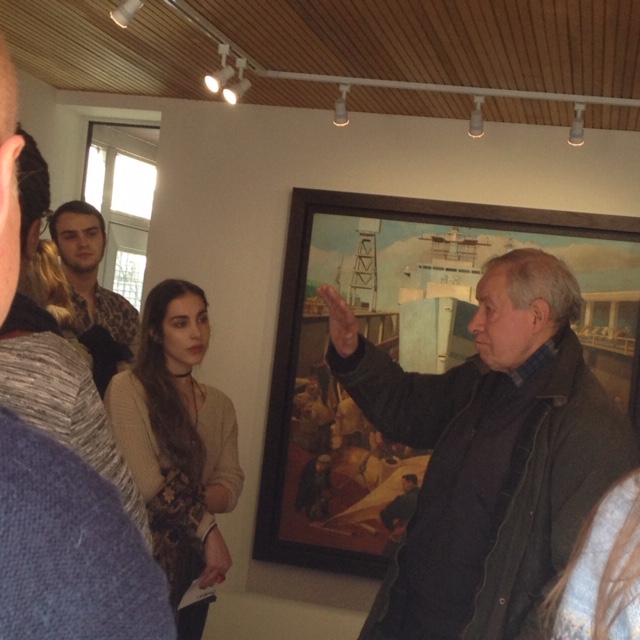 Artist John Green talking about his years in the Portsmouth Dockyard to University students 2016