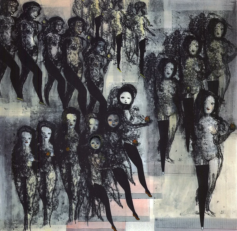 Girls, Girls, Girls lithograph by Cathie Pilkington