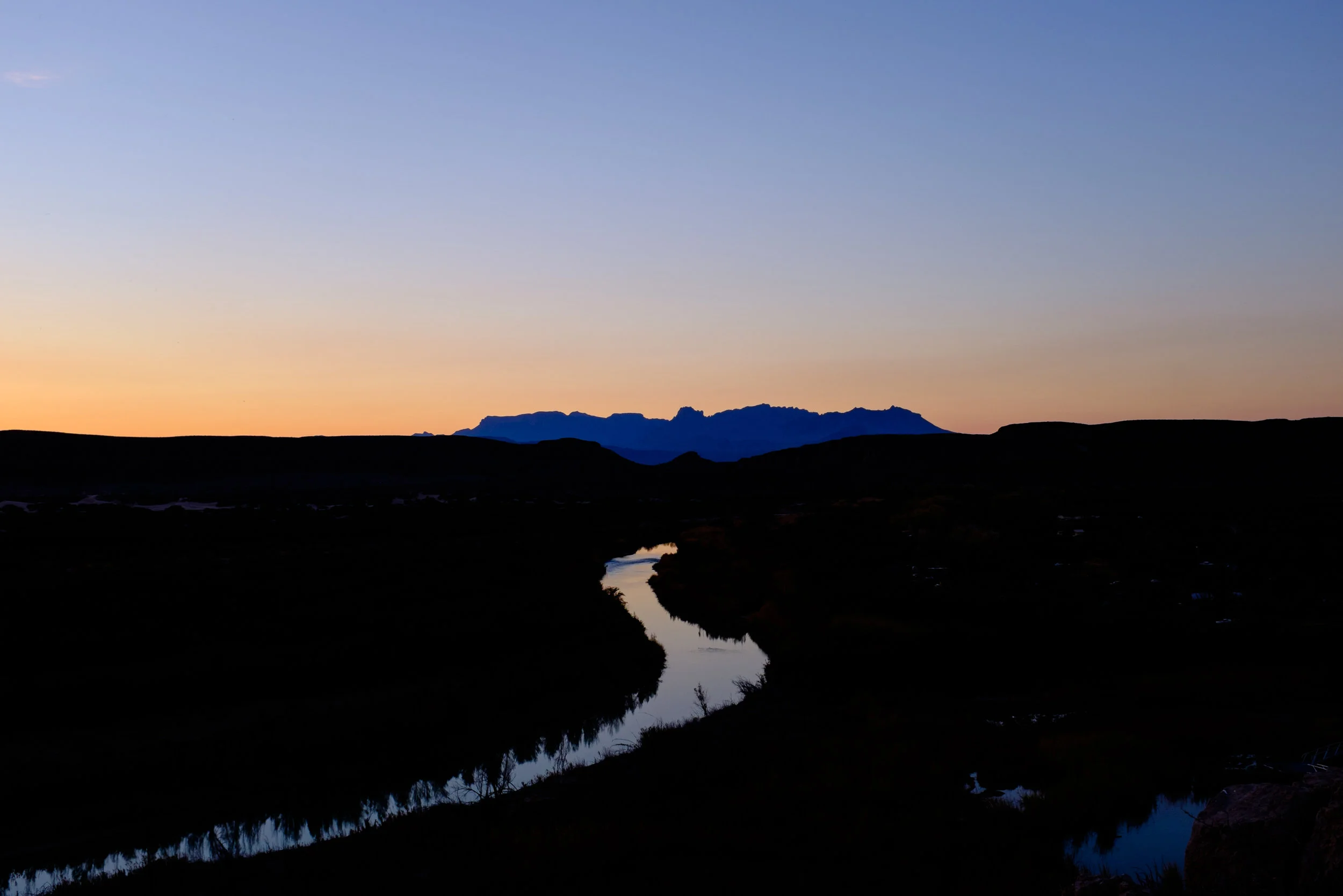 The Rio Grande (known as the Rio Bravo del Norte in Mexico), the international boundary between US and Mexico