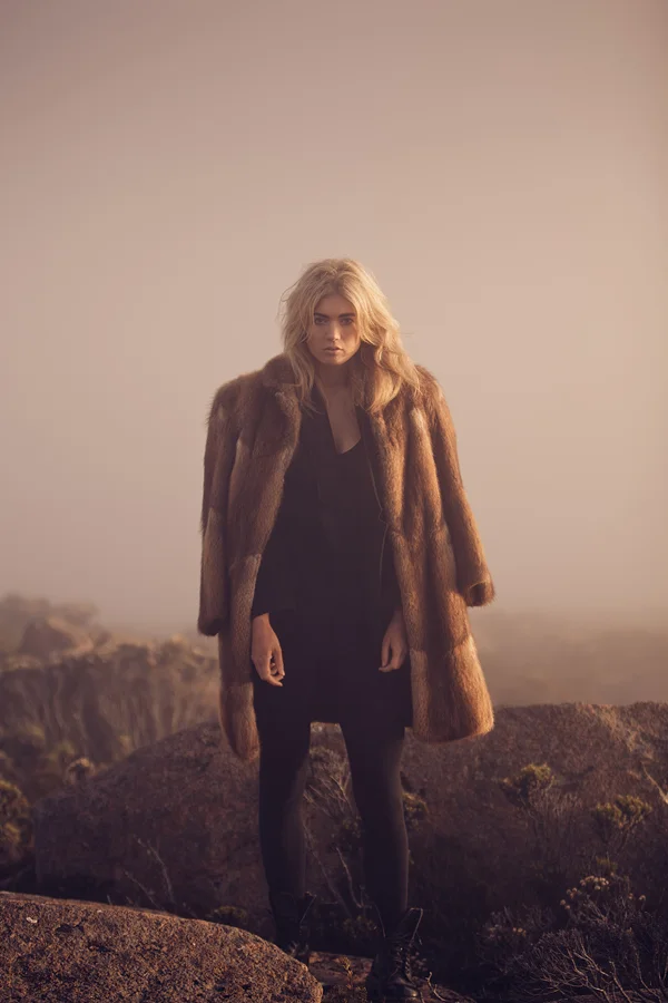 Mt Wellington, Tasmania Art Direction: Rebecca Ellie Studio / Photography: Samuel Shelley / Make up: Phoenix Harrison / Model: Michelle