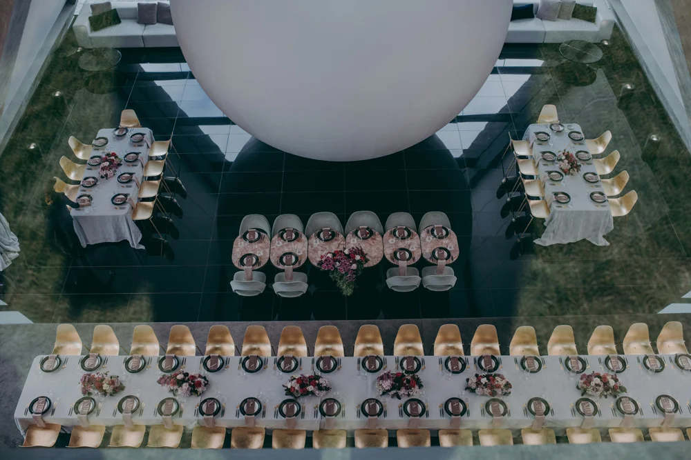 Elyse + Tim / Wedding Styling by Rebecca Ellie Studio / Florals by Mrs Florist / Photography Kristy Lee / Venue Pharos, Mona , Tasmania