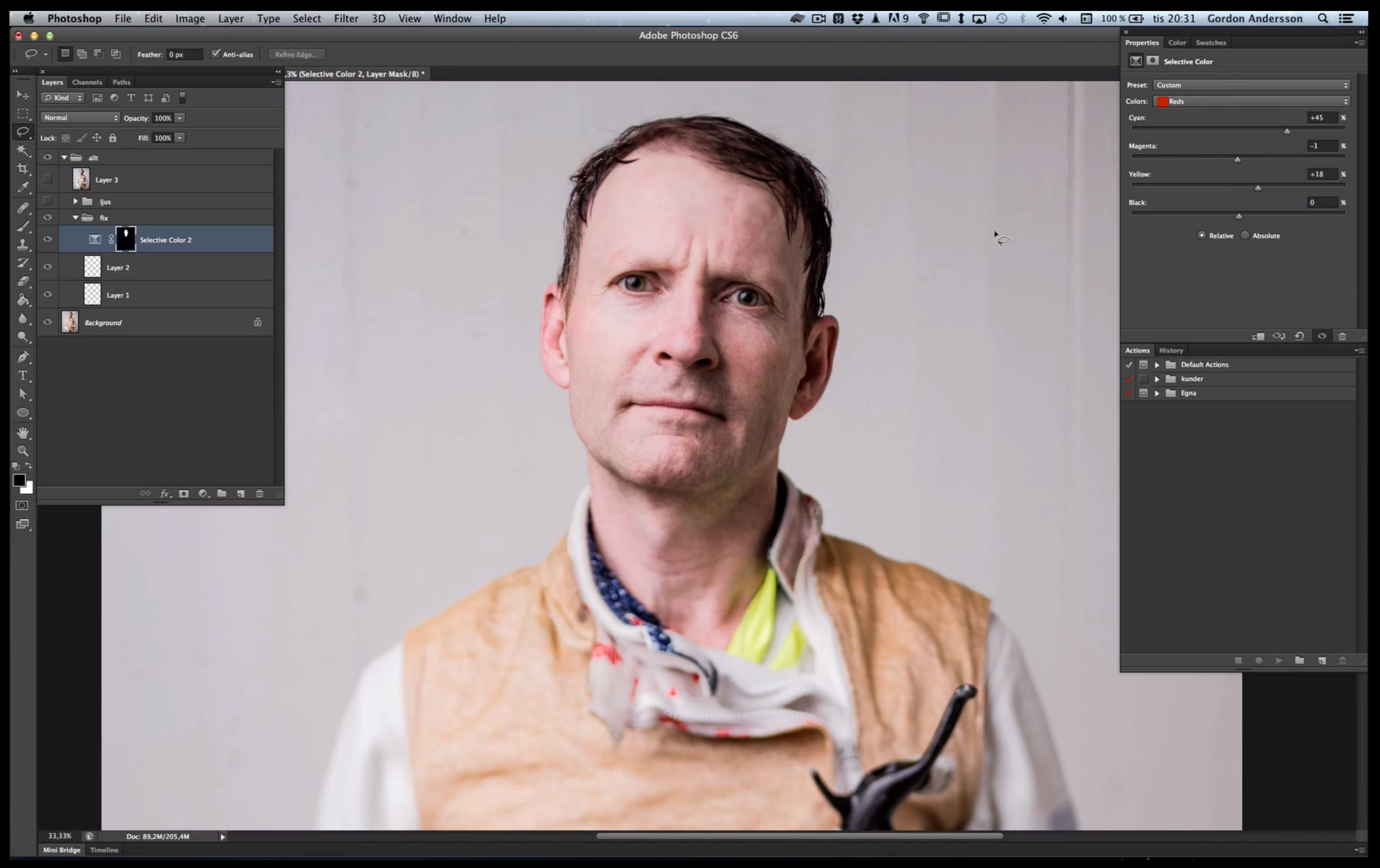 Ta bort rödstick i hudtonerna