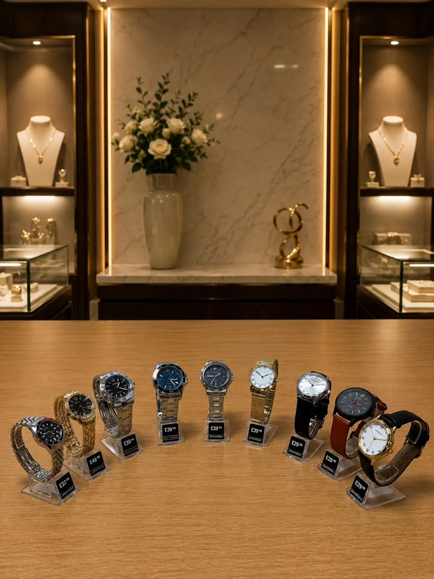 New Sekonda stock ⌚️

From left to right we have 2 new ladies watches, 3 new stainless steel designs, a gold expandable watch, and finally some leather strap watches too 👀 Ideal for gifts or as a little treat for yourself 🤭 we have loads more to ch