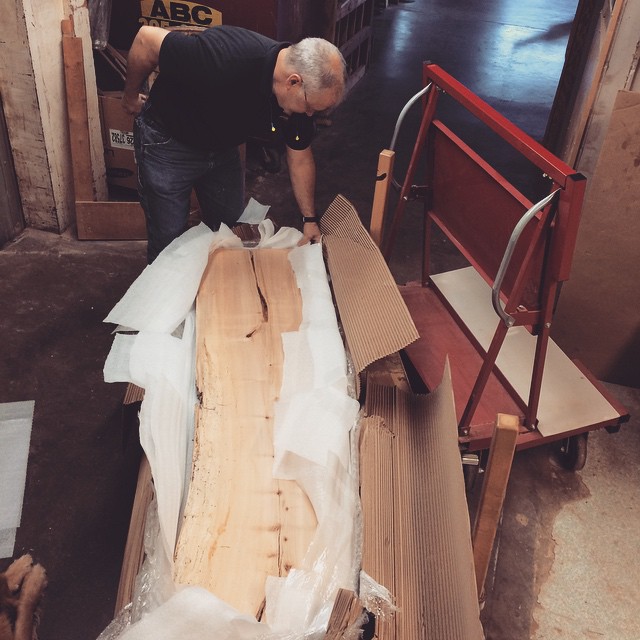 Unboxing some live edge material from The Lumber Shack in Webster City, IA for a commissioned art installation... #thelumbershack #webstercity #sgpwoodworking #cedarrapids #woodworking #commissionedart