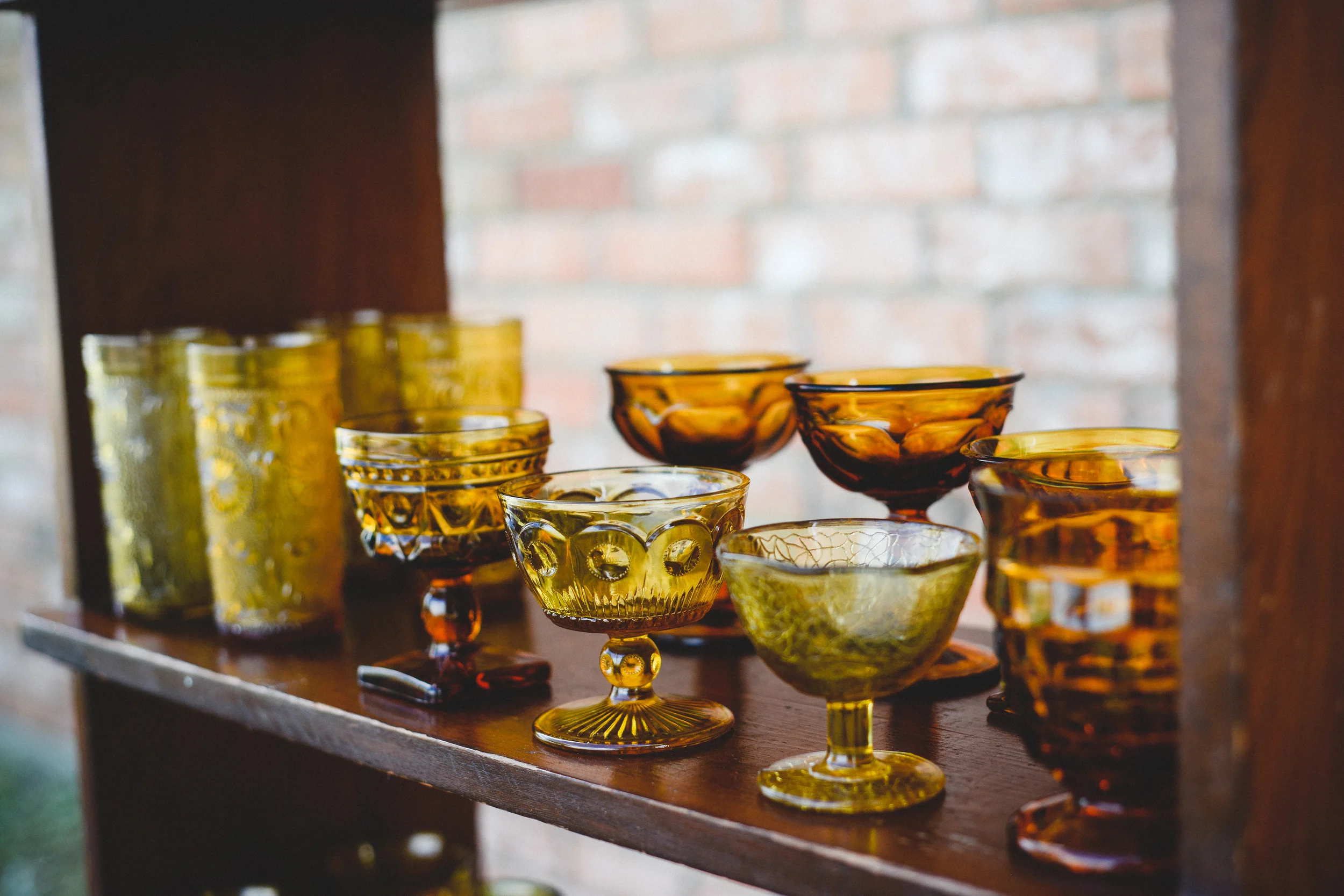Amber Glass-Sherbet Dish