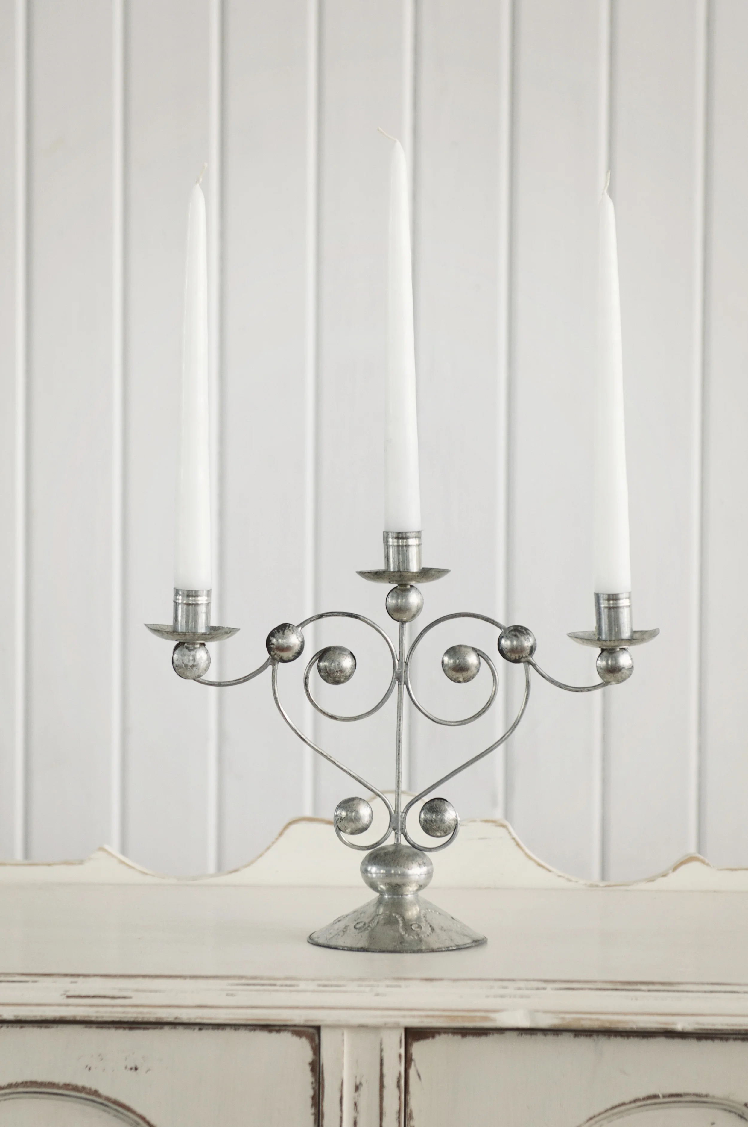 Three Tiered Silver Candle Holder