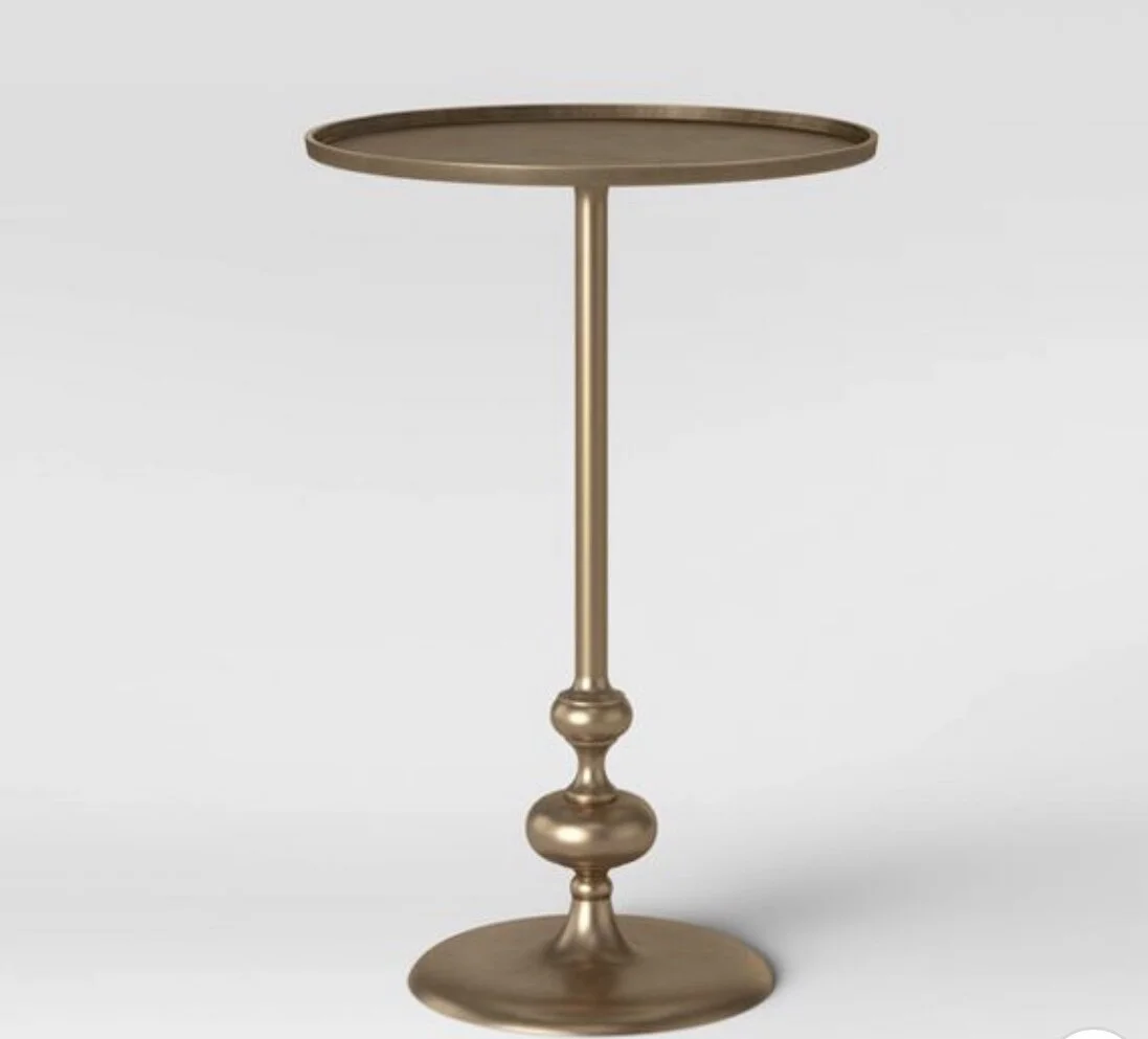 Gold Pedestal Side Tables 