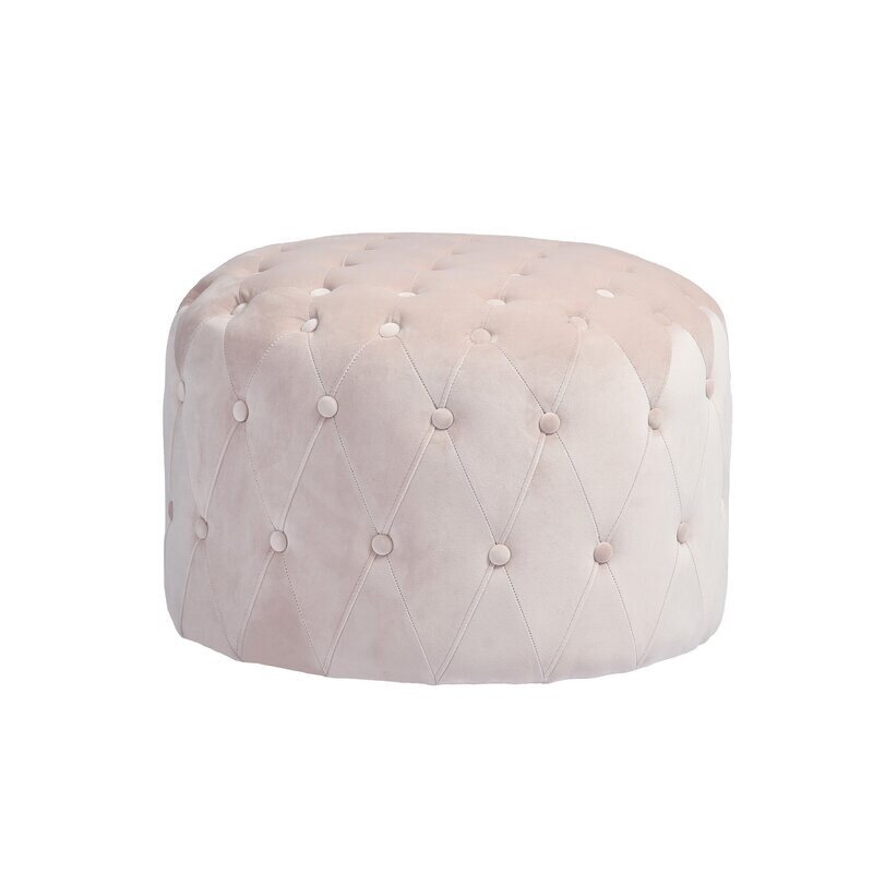 Pale Pink Velvet Pouf