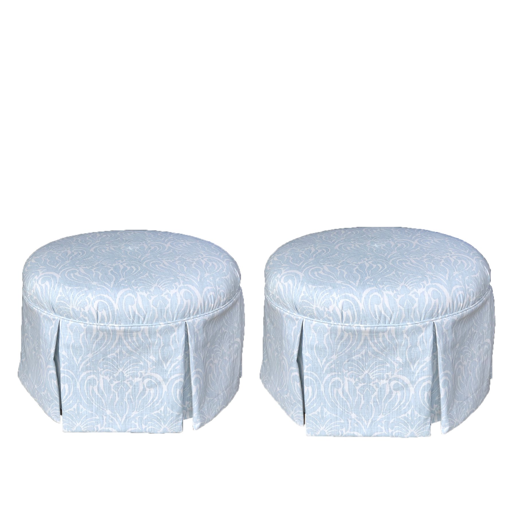 Mineral Blue Ottomans