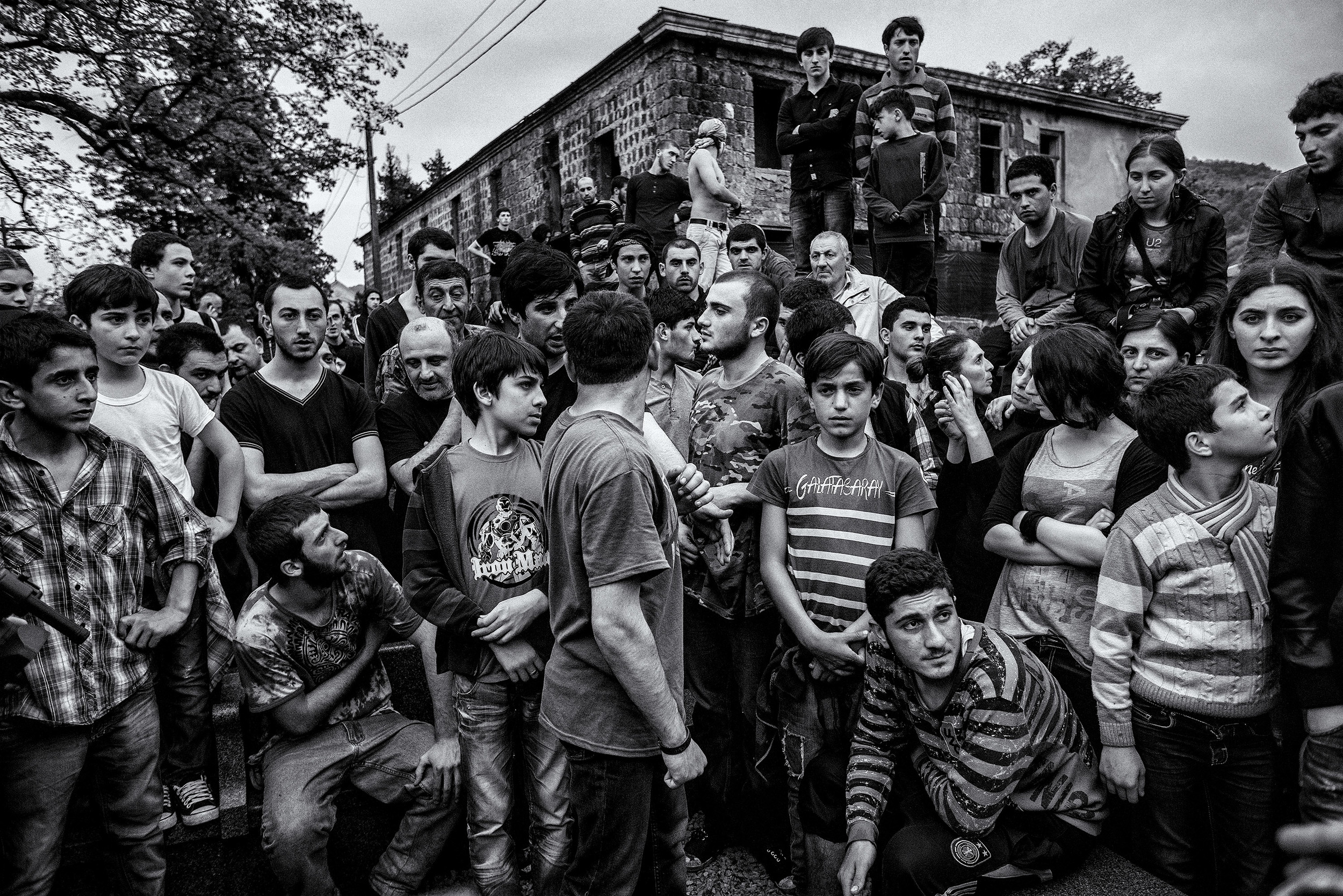  The most important aspect of the Lelo Burti game is to participate. Seen as a way to celebrate Easter, this game and its brutality are seen as a way to separate men and children. Shukhuti, Georgia, April 2014. 