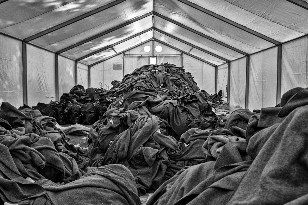  A NGO tent in Idomeni, packed with old blankets.&nbsp;"The lack of coordination between NGOS and government is heartbreaking, no one really knows what is going on, when we ask we can not get any clear answer about what it's really happening" Ahmed M