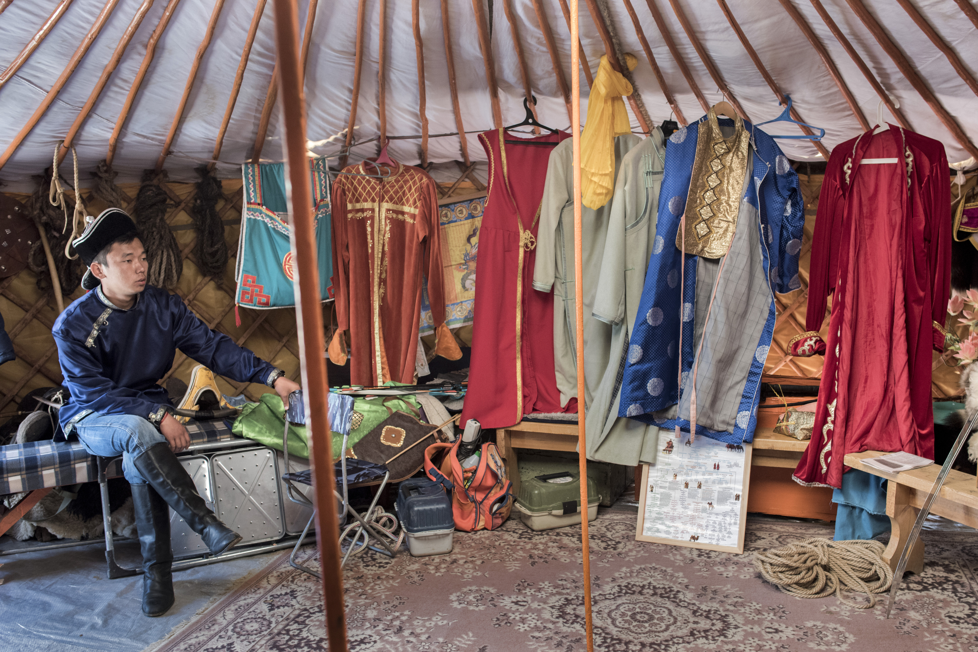  Valery runs a small museum of Mongolian traditions inside a Yurt, typical mongolian tent, in the city of Elista. Outside the regular tourist circuit, the small tourism business in the republic is focused to russian people and other central asian cou