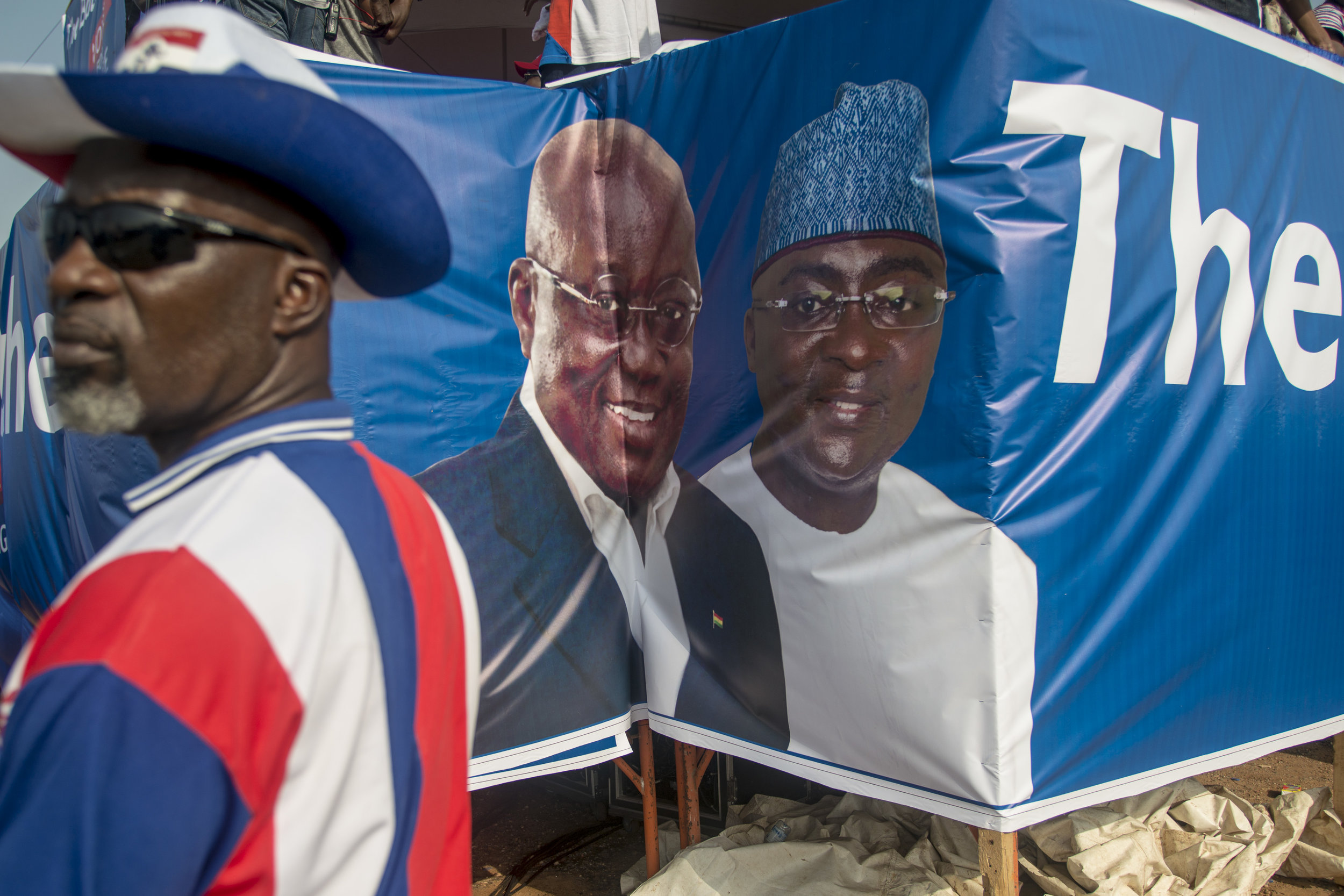  A banner of &nbsp;Nana Akufo-Addo and Mahamudu Bawumia of NPP in Accra. Main candidate and vice-president candidate for the December 7th General Ghanaian Election 