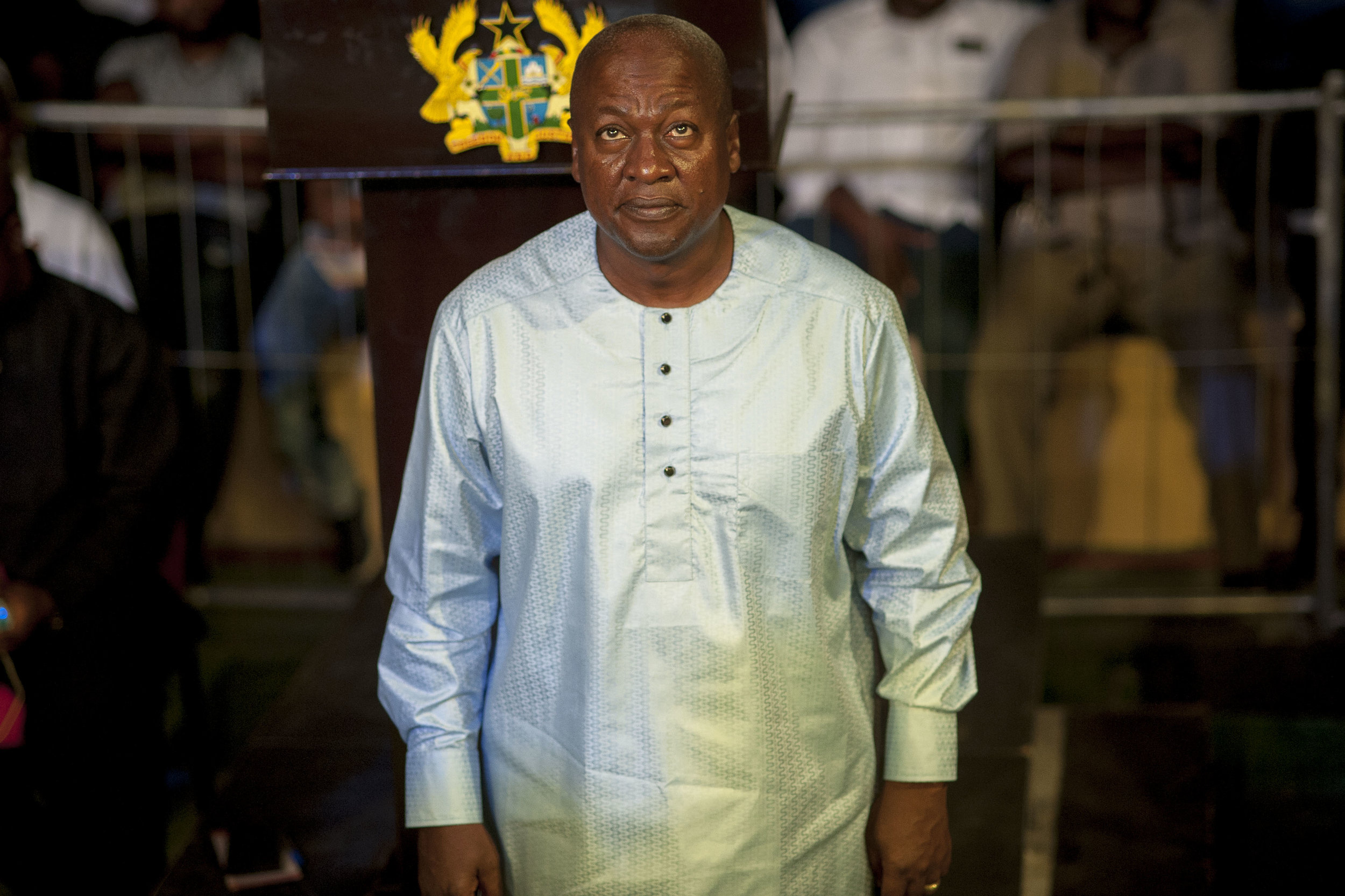  John Dramani Mahama, president of Ghana and National Democratic Congress main candidate for the next general election on 7th December, during the opening of the new Bukom Boxing Arena in Accra 