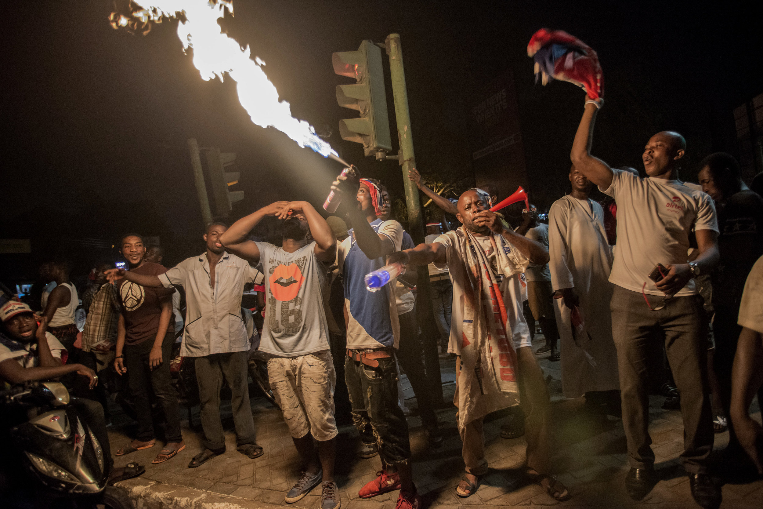  NPP supporters in Accra celebrating Nana Akufo-Addo win on the December 7th General Election in Ghana 