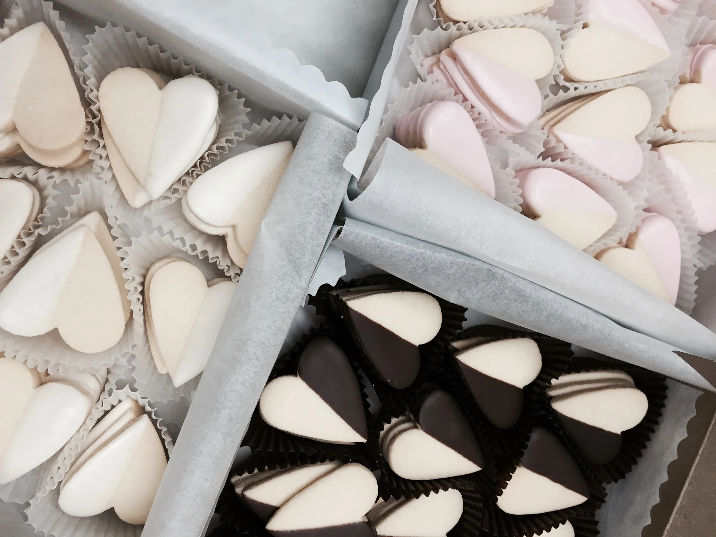 Wee Shortbread Hearts - hand dipped in white, dark or tinted chocolate (may require 24 hrs notice) @1.00 each