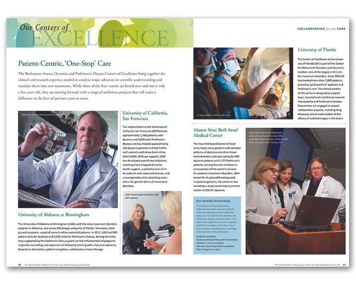 Spread from Bachmann-Strauss Foundation annual report