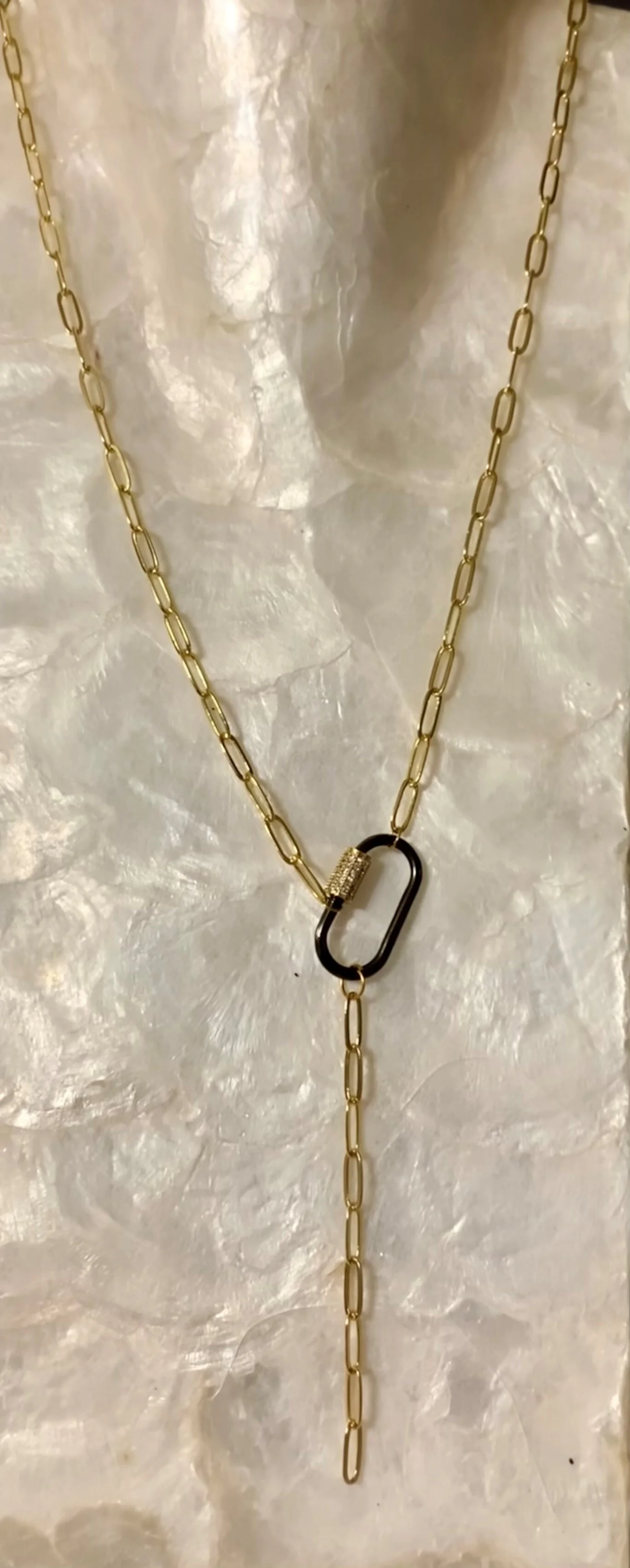 Paperclip Necklace with Carabiner 