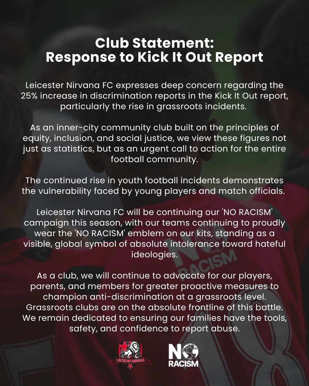 Club Statement: Response to Kick It Out Report