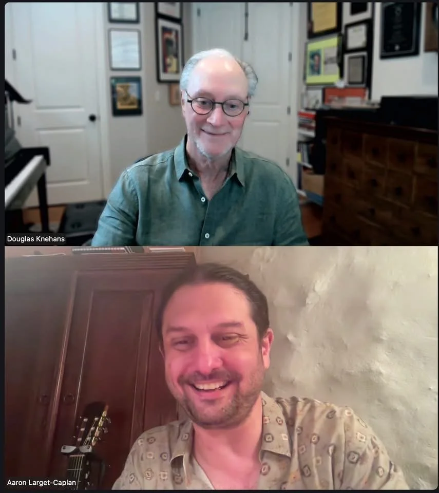 Collaboration Zoom chat with Aaron Larget Caplan 
