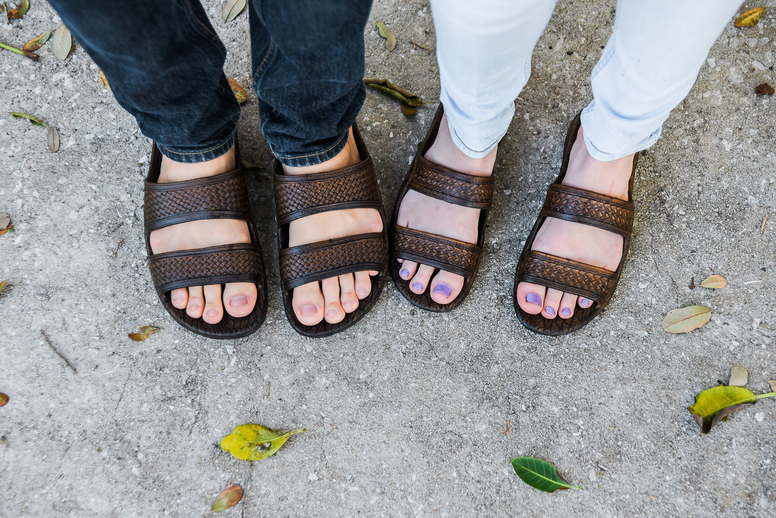 Pali Hawaii Jon Jandal ® in Dark Brown and Classic Jandal ® in Dark Brown.