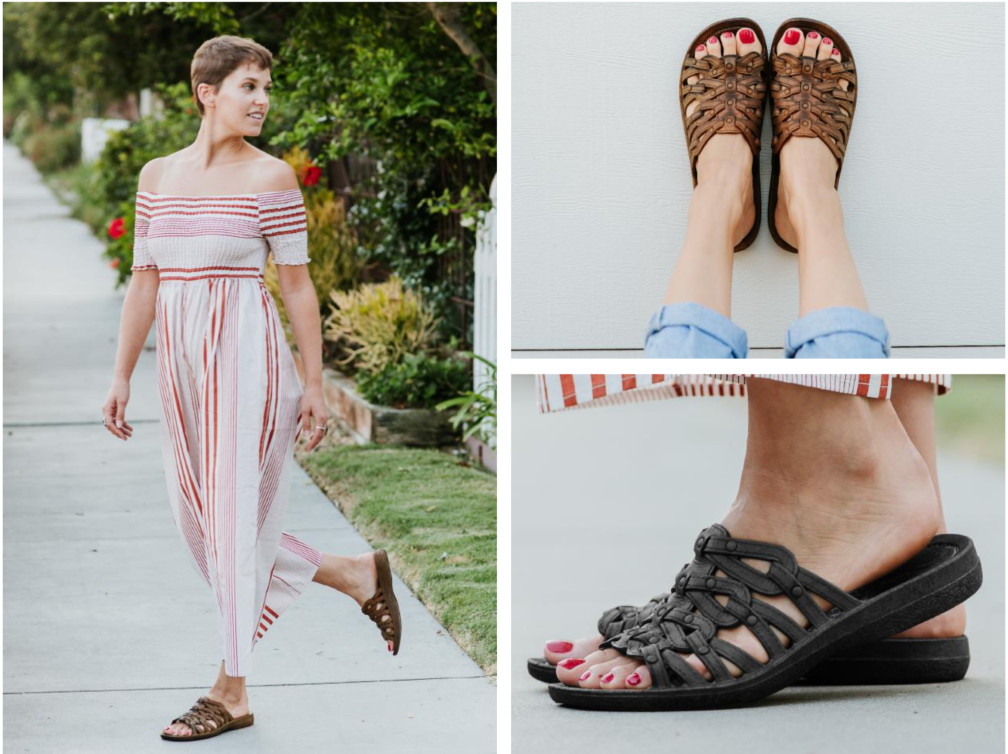 Tia Slide in Light Brown or Black