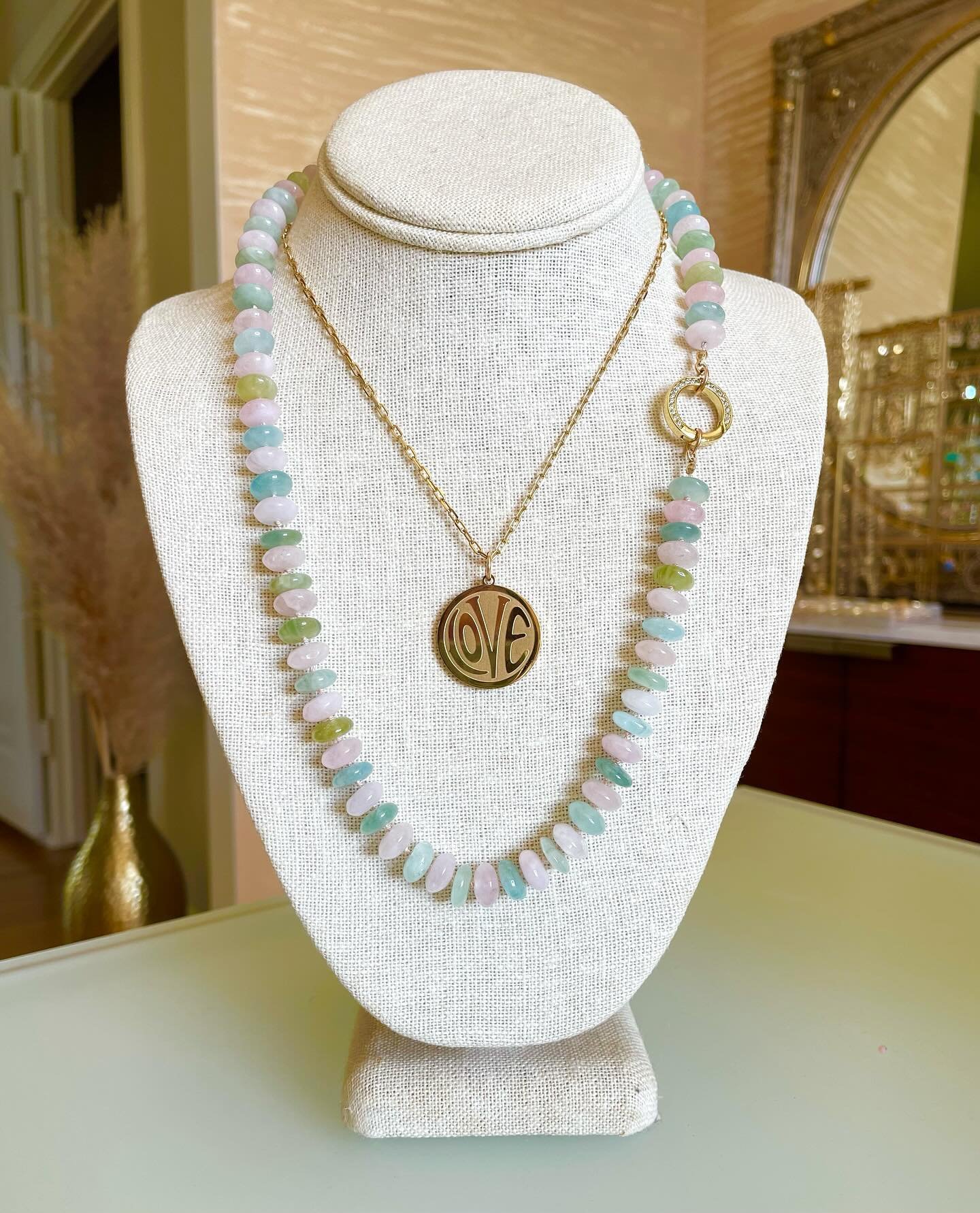 Elevate your #layeringnecklaces by adding gemstones &amp; medallions ~ adds a pop of color &amp; texture also makes for great gift ideas for mom or mother-figures in your life! #mothersday #gifts #jewelrydesigner #jewelryalwaysfits #sanfrancisco #bou