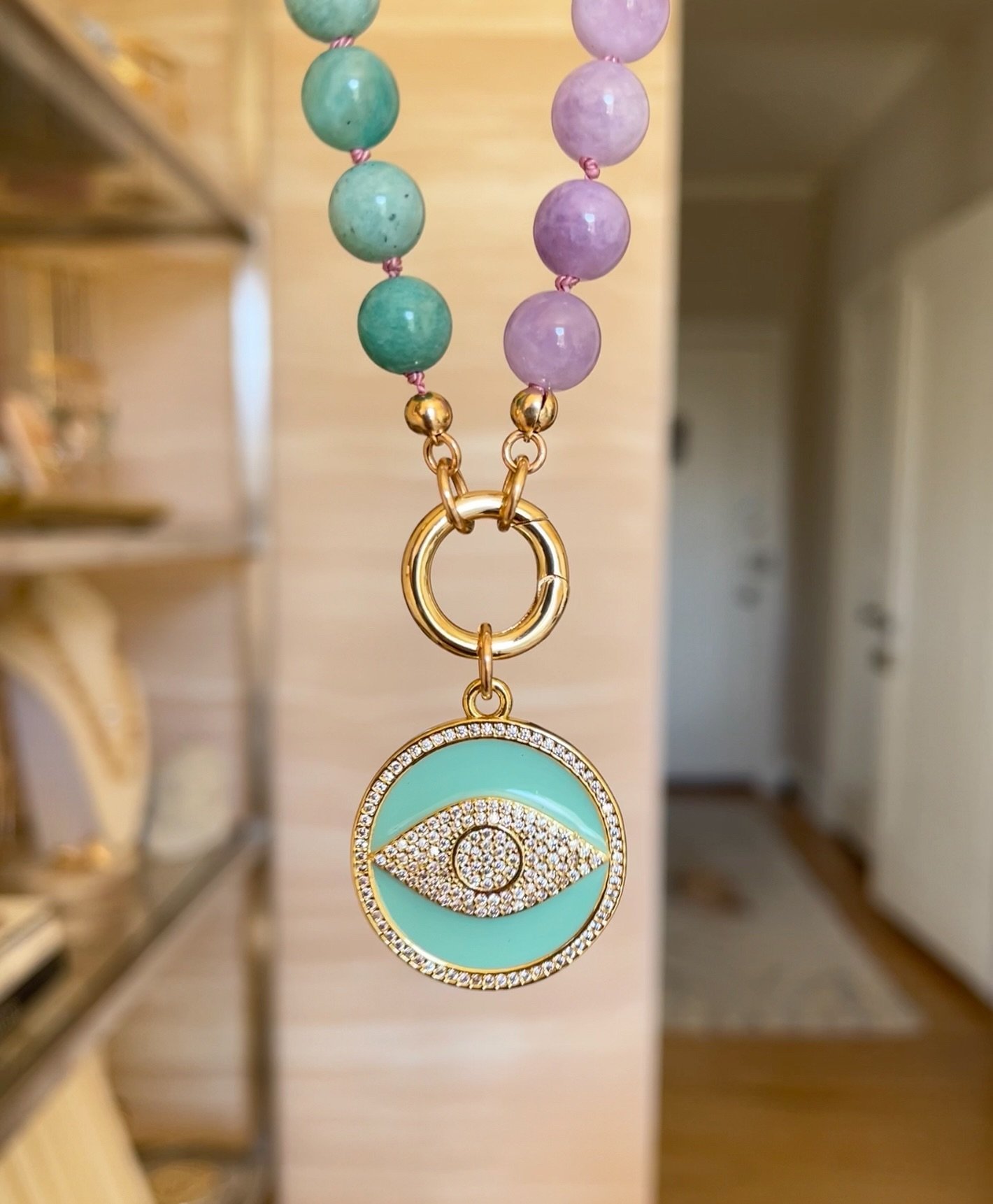 Charms are making another major debut ~ as is adding splash of color. Color elevates your mood and makes you happy. Don&rsquo;t trust us TRY US #beadednecklaces #layeringjewelry #removablecharms #amazonitejewelry #necklaceoftheday #mothersdaygifts #s