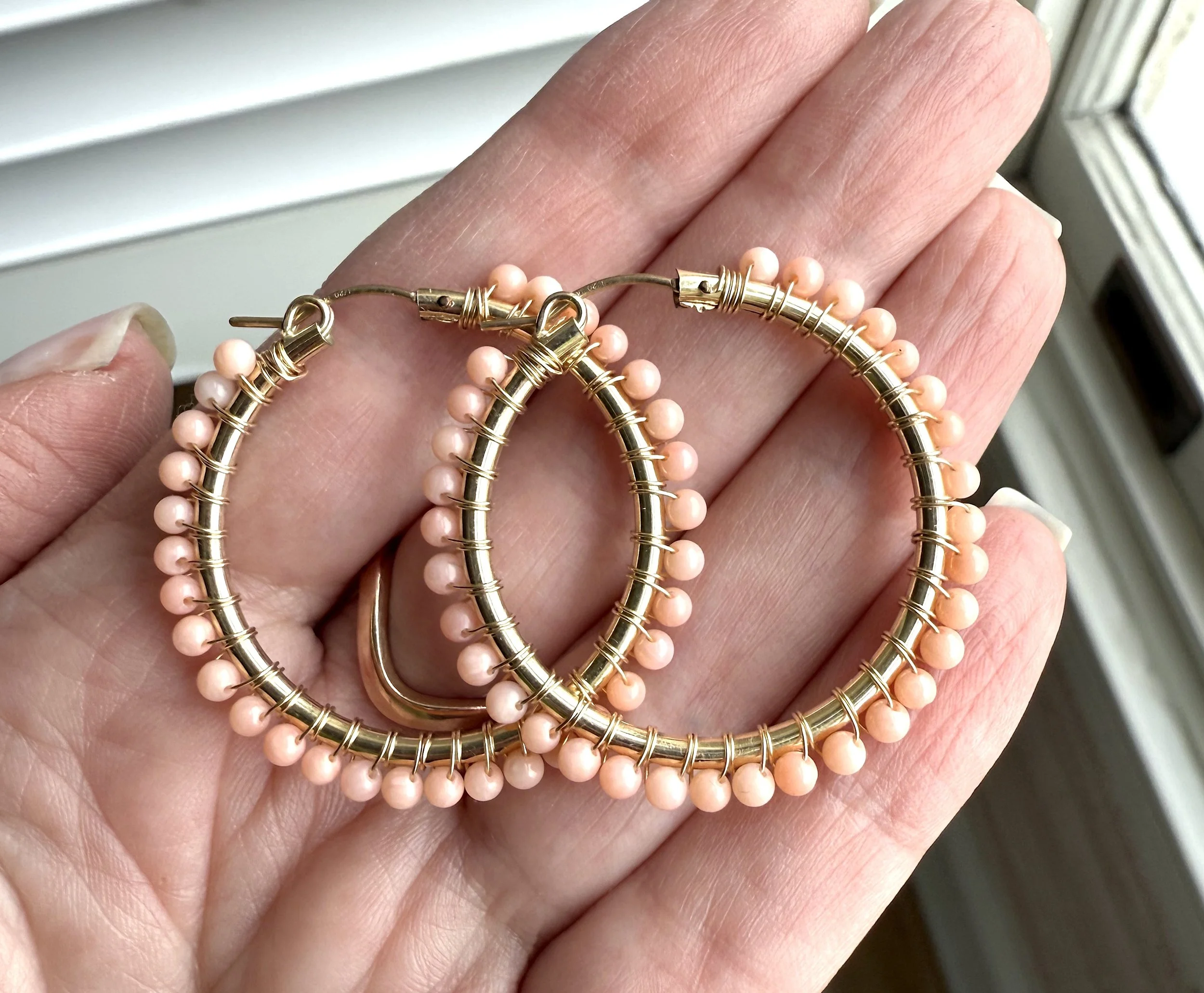 Coral wrapped hoops