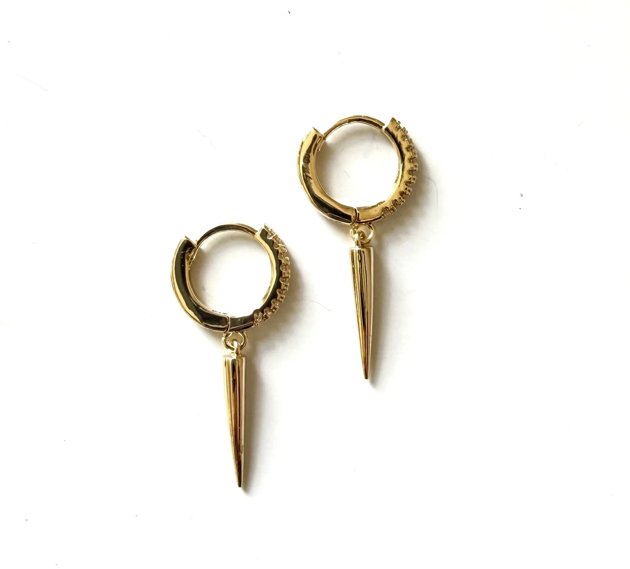Pavé Huggies with Drop Spikes