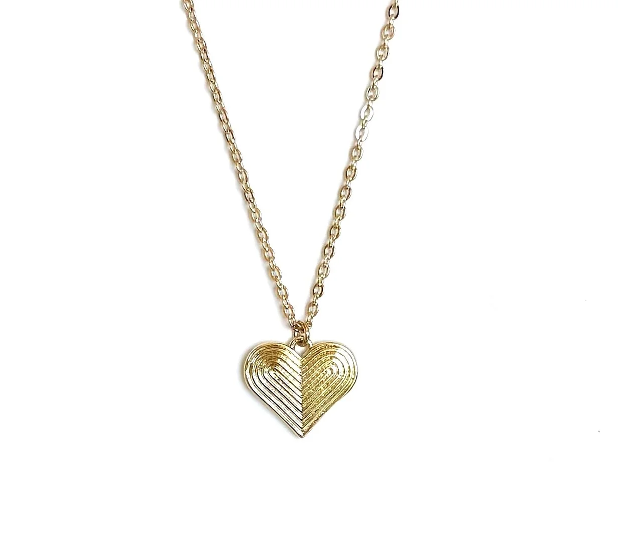 Grooved Heart Pendant